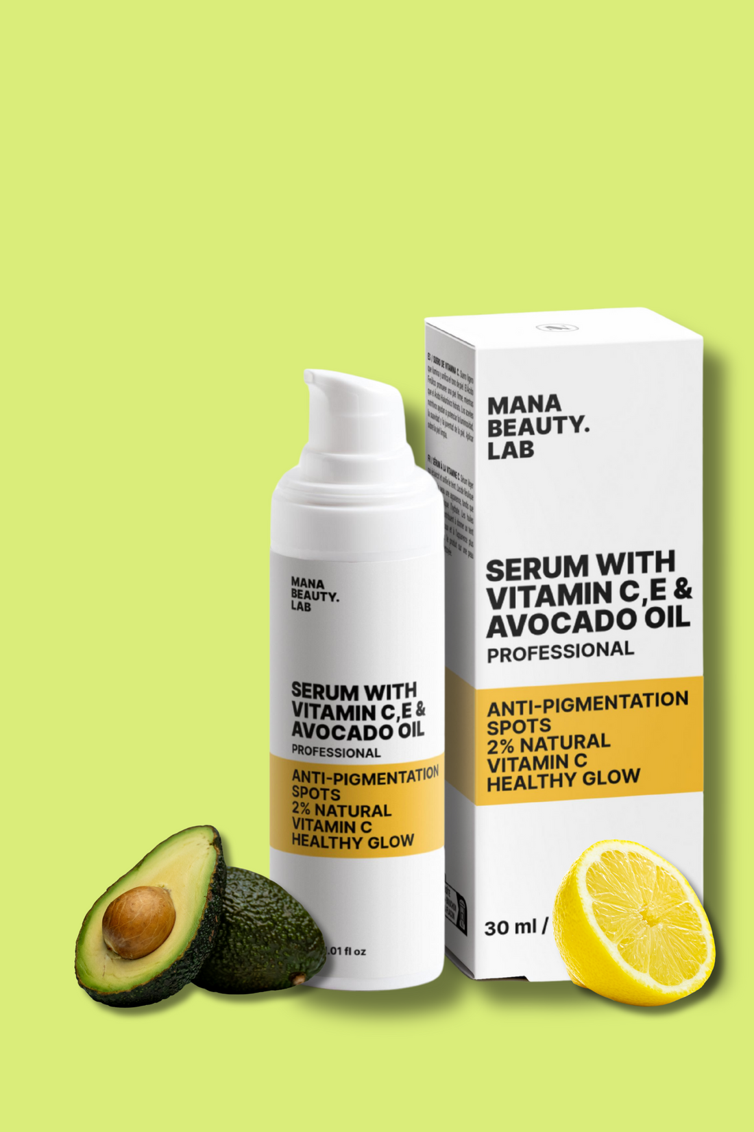 Serum with vitamins C, E and avocado oil, recommended by the best cosmetologists in the USA.