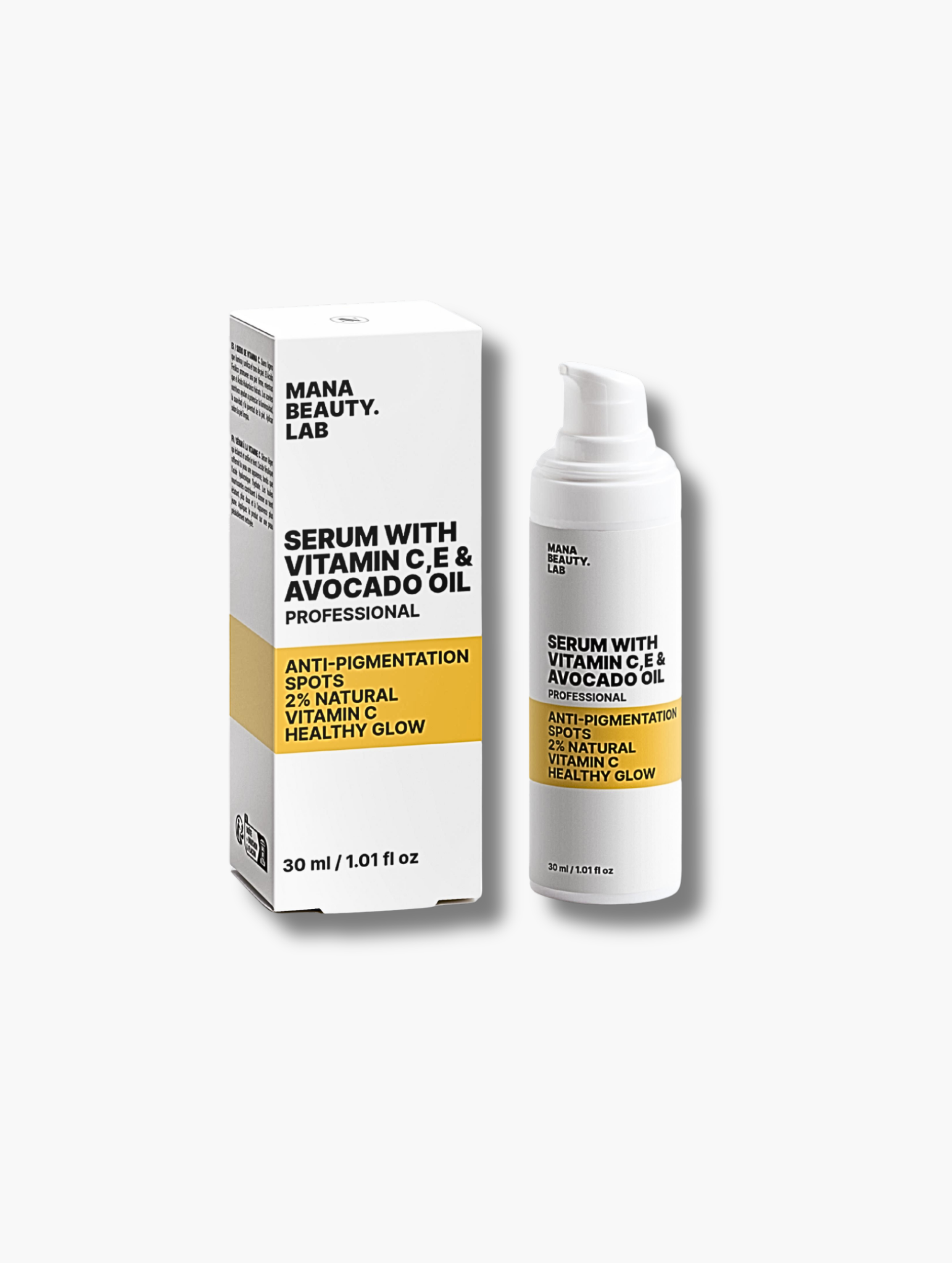 Facial serums from MANA BEAUTY.LAB – with Vitamin C, Hyaluronic Acid, Retinol Alternative